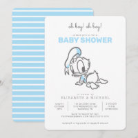 Donald Duck Boy Baby Shower Invitation