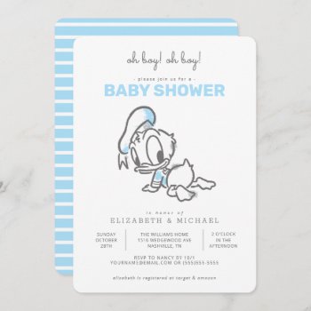 Donald Duck Boy Baby Shower Invitation by MickeyAndFriends at Zazzle
