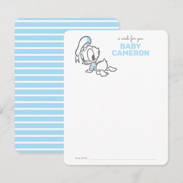Donald Duck Boy Baby Shower Note Card (Front/Back)