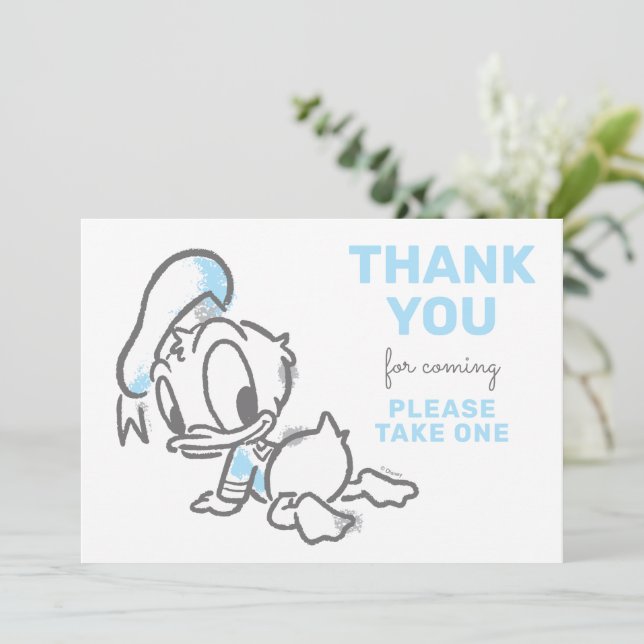 Donald Duck Boy Baby Shower Take A Treat Invitation (Standing Front)