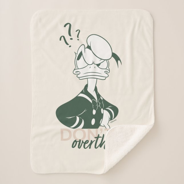 Donald Duck "Don't Overthink It" Sherpa Blanket (Front)