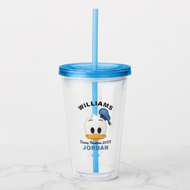 Donald Duck Emoji | Family Vacation Acrylic Tumbler (Front)