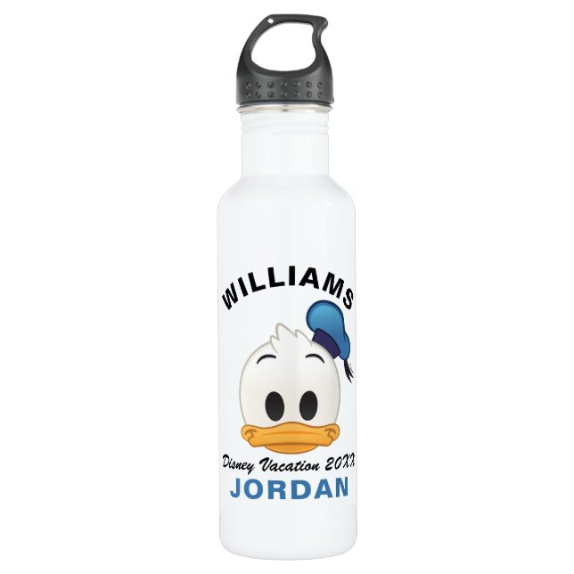 Donald Duck Emoji | Family Vacation Stainless Steel Water Bottle (Front)