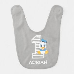 Donald Duck First Birthday Baby Bib