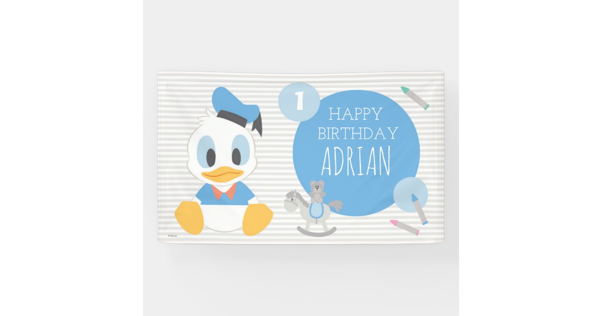 Donald Duck | First Birthday Banner | Zazzle