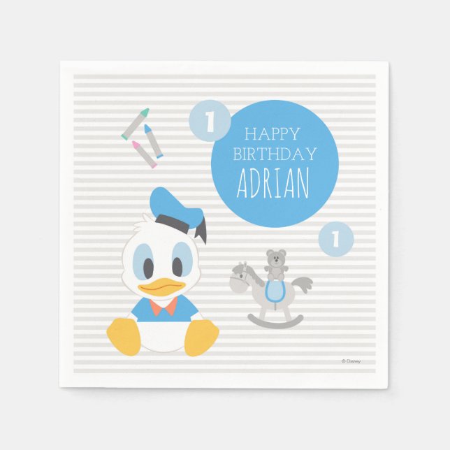 Donald Duck | First Birthday Napkins (Front)