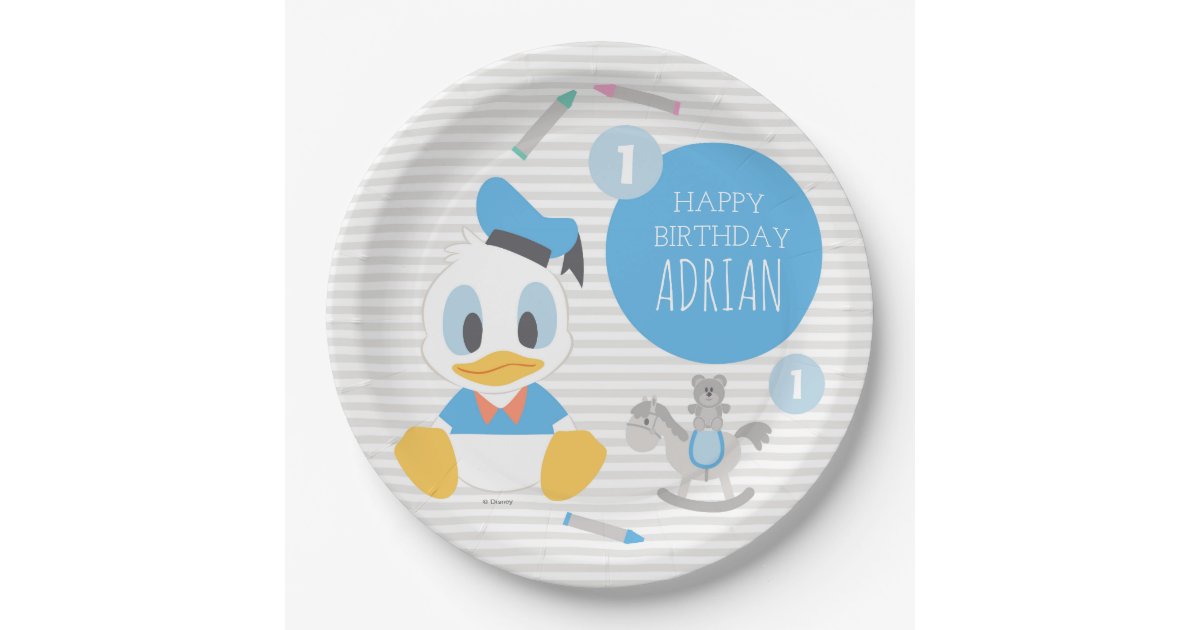 Donald Duck First Birthday Paper Plate