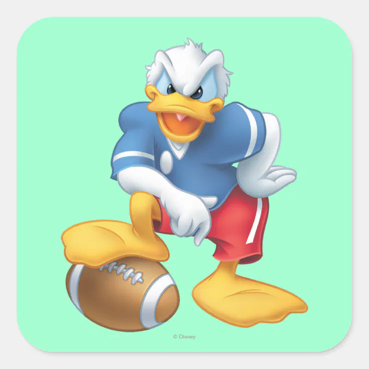 Donald Duck | Football Square Sticker | Zazzle