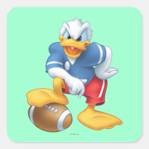 Donald Duck Football Square Sticker