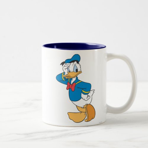 Donald Duck  Hand on Face Two_Tone Coffee Mug