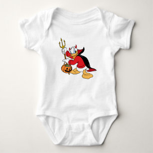 Donald Duck in Devil Costume Baby Bodysuit