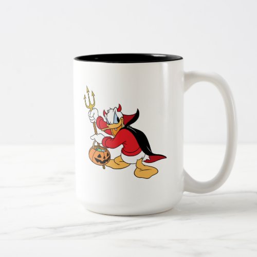 Donald Duck in Devil Costume Two_Tone Coffee Mug