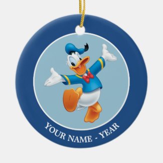Donald Duck | Jumping Add Your Name Ceramic Ornament
