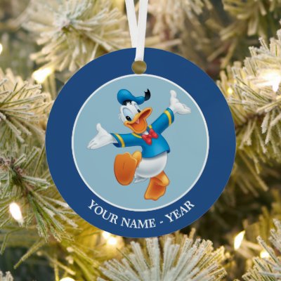 Donald Duck | Jumping Add Your Name Metal Ornament