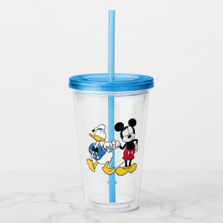 Donald Duck & Mickey Fist Bump Acrylic Tumbler