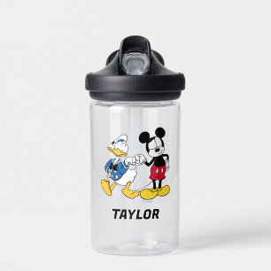 Donald Duck & Mickey Fist Bump Add Your Name Water Bottle