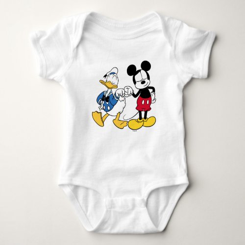 Donald Duck  Mickey Fist Bump Baby Bodysuit