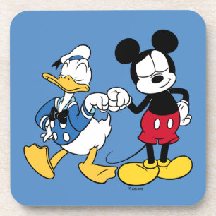 Donald Duck & Mickey Fist Bump Beverage Coaster
