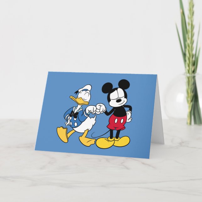 Donald Duck & Mickey Fist Bump Card (Front)