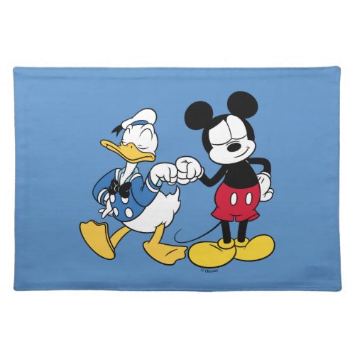 Donald Duck  Mickey Fist Bump Cloth Placemat