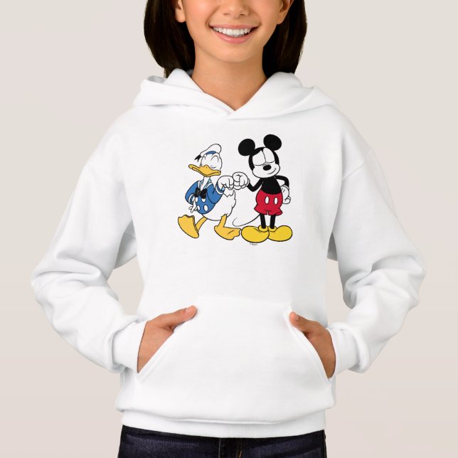 Donald Duck & Mickey Fist Bump Hoodie (Front)