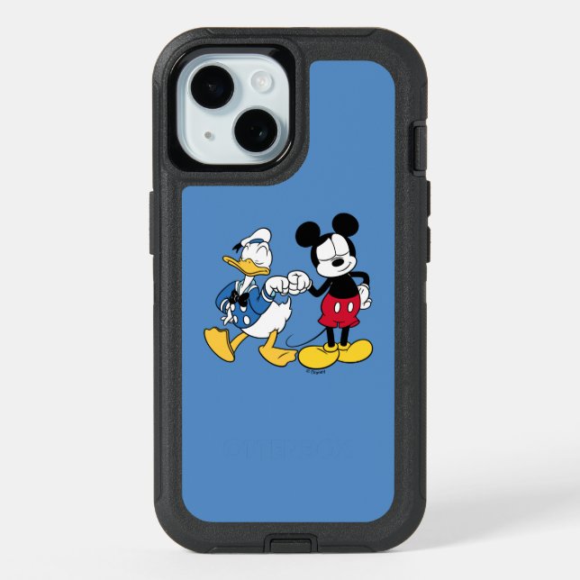 Donald Duck & Mickey Fist Bump iPhone 15 Case (Back)