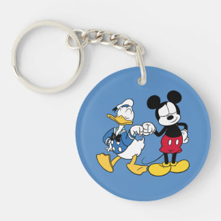 Donald Duck & Mickey Fist Bump Keychain
