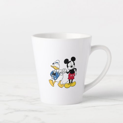 Donald Duck  Mickey Fist Bump Latte Mug