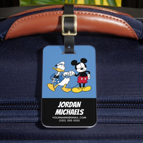 Donald Duck  Mickey Fist Bump Luggage Tag