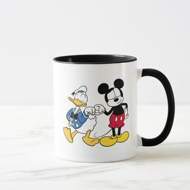Donald Duck & Mickey Fist Bump Mug (Right)
