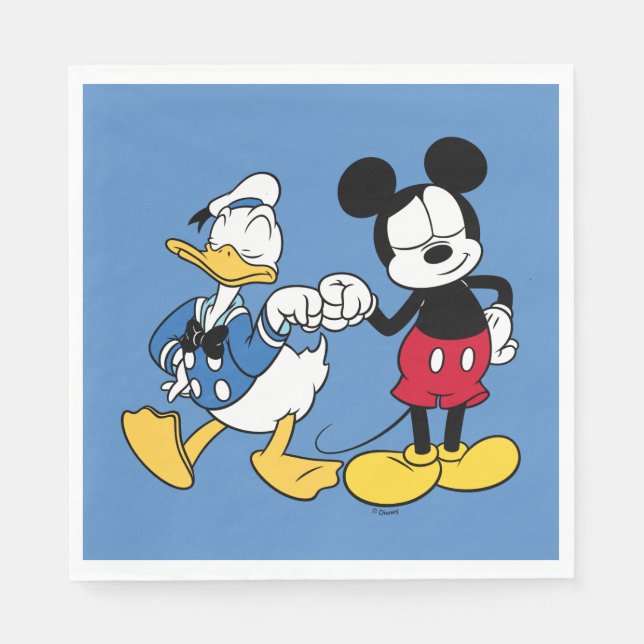 Donald Duck & Mickey Fist Bump Napkins (Front)