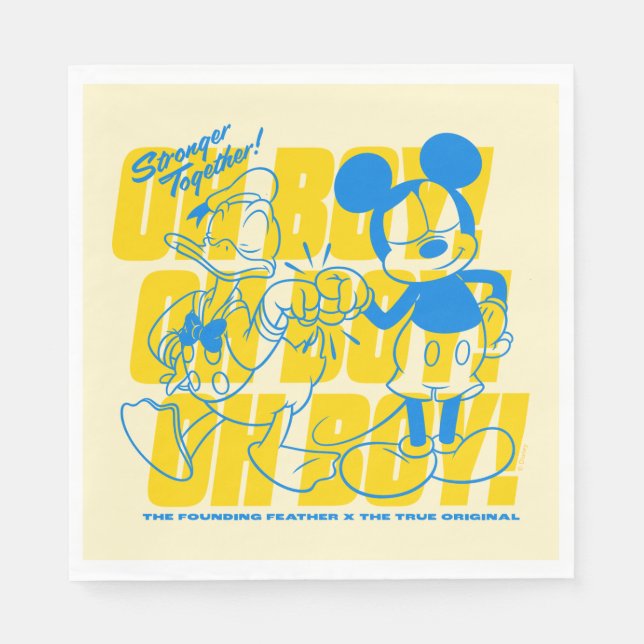 Donald Duck & Mickey Fist Bump Oh Boy! Napkins (Front)