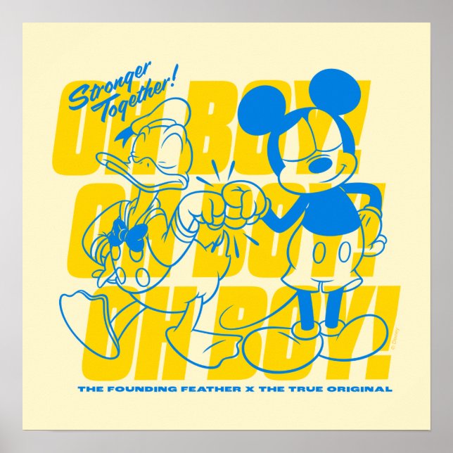 Donald Duck & Mickey Fist Bump Oh Boy! Poster (Front)