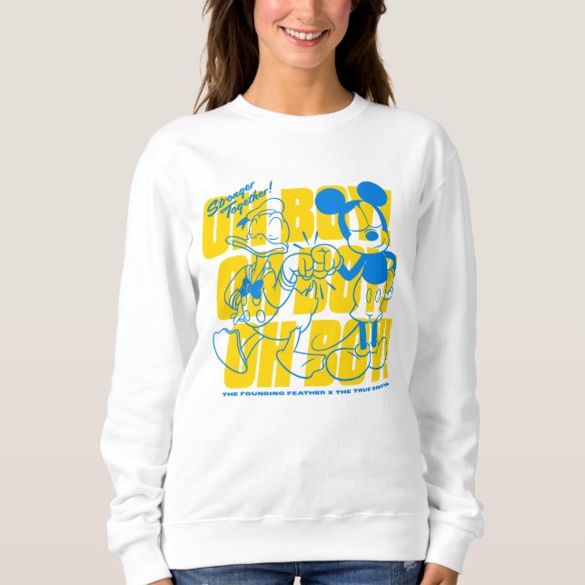 Donald Duck & Mickey Fist Bump Oh Boy! Sweatshirt (Front)
