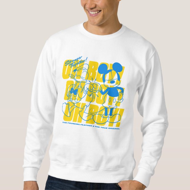Donald Duck & Mickey Fist Bump Oh Boy! Sweatshirt (Front)