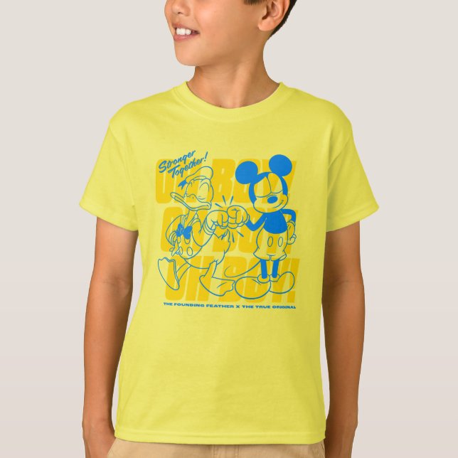 Donald Duck & Mickey Fist Bump Oh Boy! T-Shirt (Front)