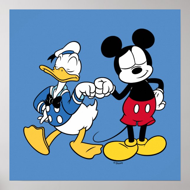 Donald Duck & Mickey Fist Bump Poster (Front)