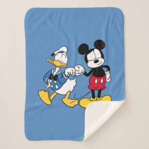 Donald Duck & Mickey Fist Bump Sherpa Blanket