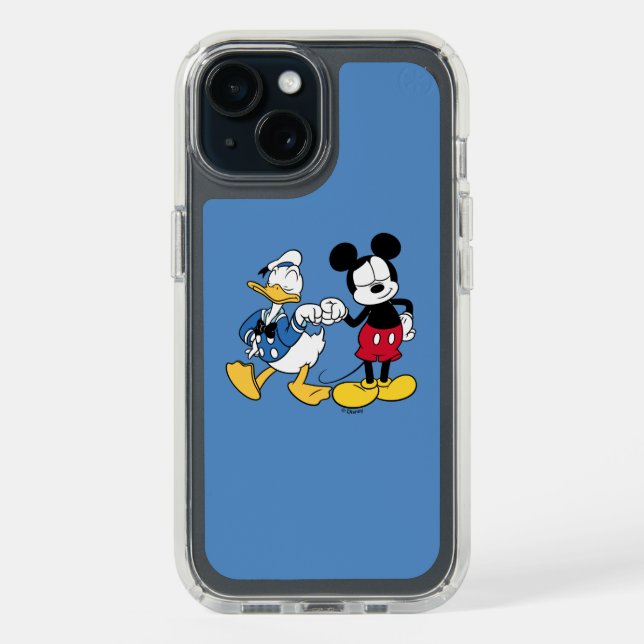 Donald Duck & Mickey Fist Bump Speck iPhone Case (Front (Black))