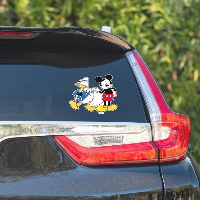 Donald Duck & Mickey Fist Bump Sticker (Car Side)