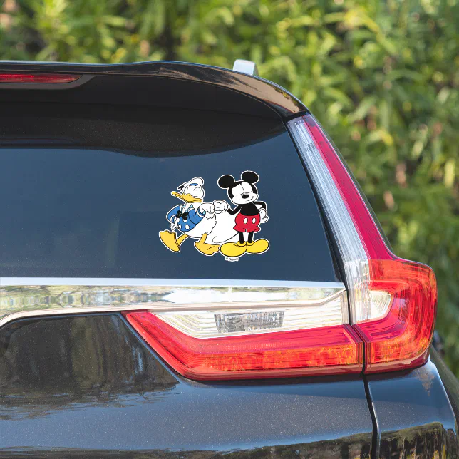 Donald Duck & Mickey Fist Bump Sticker | Zazzle