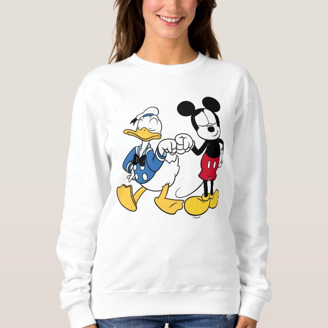 Donald Duck & Mickey Fist Bump Sweatshirt (Front)