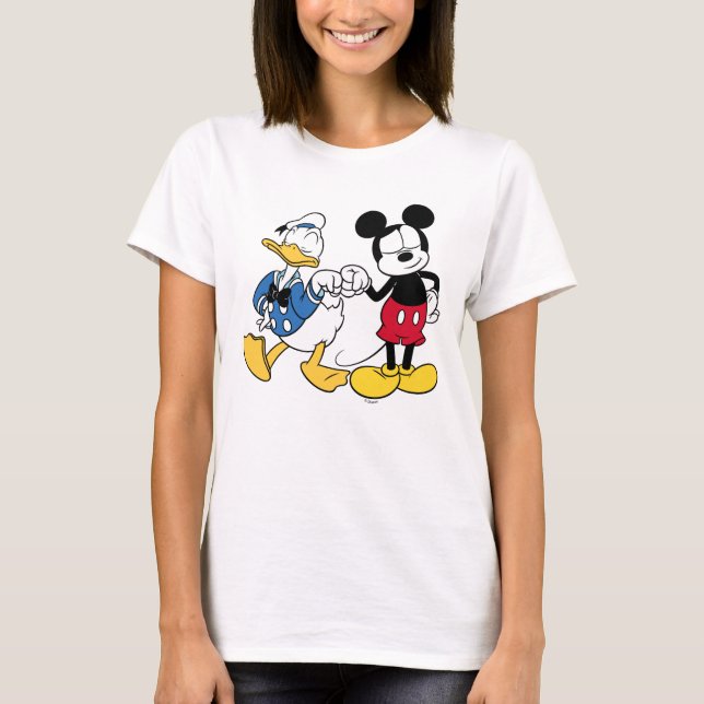 Donald Duck & Mickey Fist Bump T-Shirt (Front)