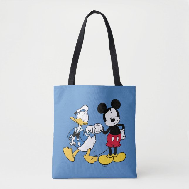 Donald Duck & Mickey Fist Bump Tote Bag (Front)