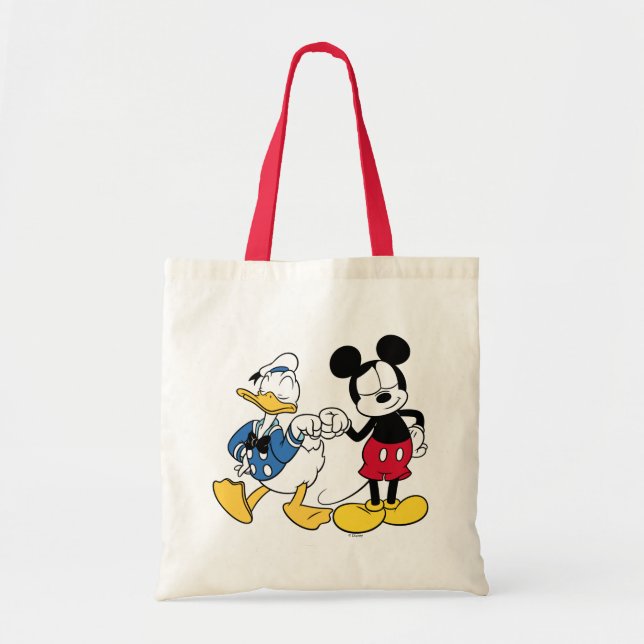 Donald Duck & Mickey Fist Bump Tote Bag (Front)