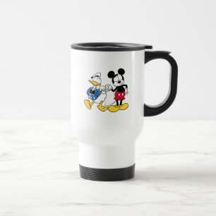 Donald Duck & Mickey Fist Bump Travel Mug