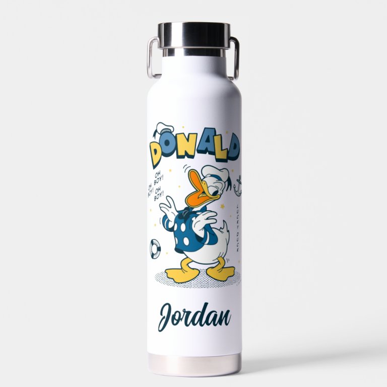 Donald Duck | Oh Boy! Oh Boy! Luck | Add Your                    Name Water Bottle