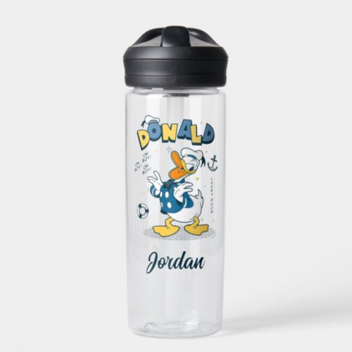 Donald Duck  Oh Boy Oh Boy Luck  Add Your Name Water Bottle