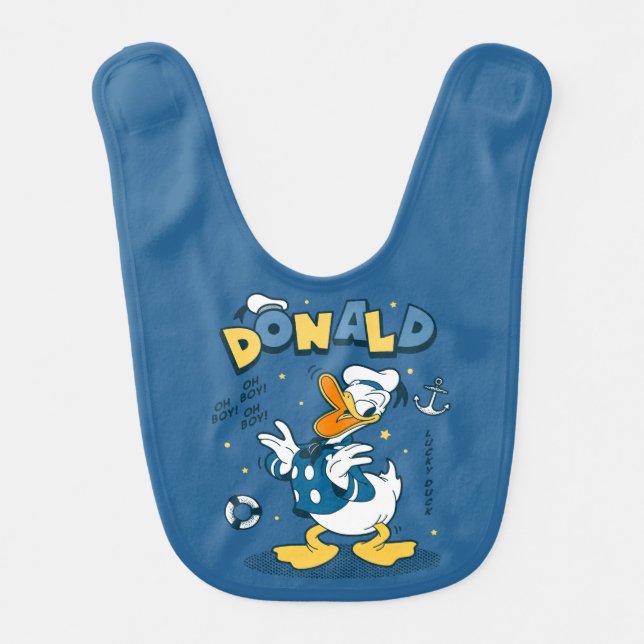 Donald Duck | Oh Boy! Oh Boy! Lucky Duck Baby Bib (Front)