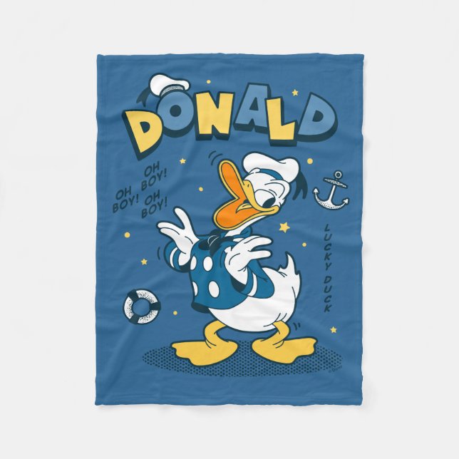 Donald Duck | Oh Boy! Oh Boy! Lucky Duck Fleece Blanket (Front)